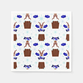 フェスティバルブルーカスキークリスマストインデーナー スタンダードカクテルナプキン