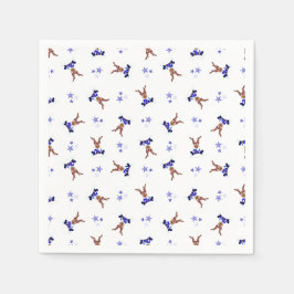 フェスティバルブルーカスキークリスマストインデーナー スタンダードカクテルナプキン