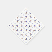 フェスティバルブルーカスキークリスマストインデーナー スタンダードカクテルナプキン (角)