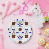 フェスティバルブルーカスキークリスマストインデーナー ペーパープレート (パーティー)