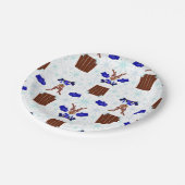 フェスティバルブルーカスキークリスマストインデーナー ペーパープレート (アングル)