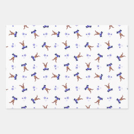 フェスティバルブルーカスキークリスマストインデーナー ラッピングペーパーシート