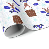 フェスティバルブルーカスキークリスマストインデーナー ラッピングペーパー (ロールコーナー)