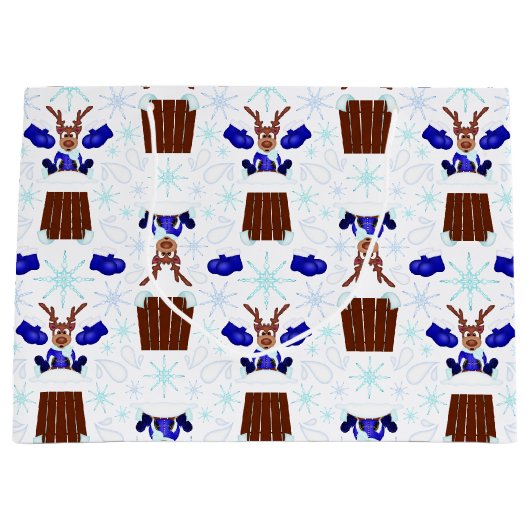 フェスティバルブルーカスキークリスマストインデーナー ラージペーパーバッグ (正面)