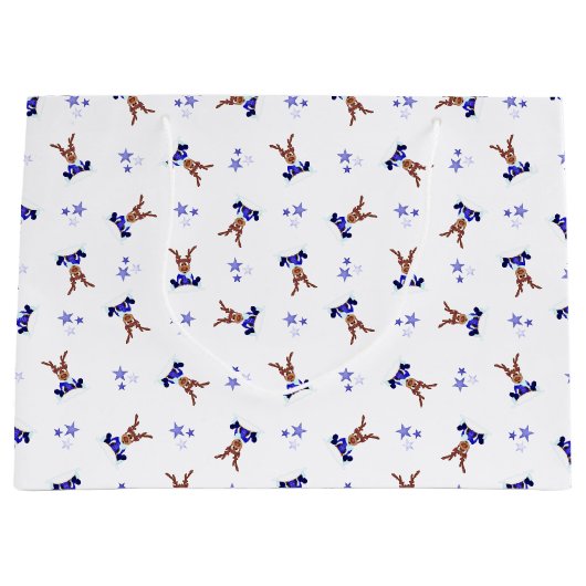 フェスティバルブルーカスキークリスマストインデーナー ラージペーパーバッグ (正面)