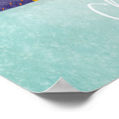 フェスティバルブルークリスマスかわいい猫コーヒーウォールアート ポスター (角)