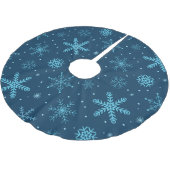 フェスティバルブルークリスマススノーフレークパターン ブラッシュドポリエステルツリースカート (アングル)