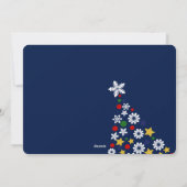 フェスティバルブルークリスマスツリーホリデイフォトカード シーズンカード (裏面)