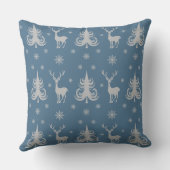 フェスティバルブルークリスマスディアパターン クッション (裏面)