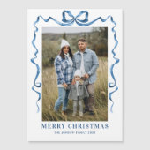 フェスティバルブルークリスマスボウフォト磁気カード (正面)