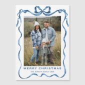 フェスティバルブルークリスマスボウフォト磁気カード (正面)