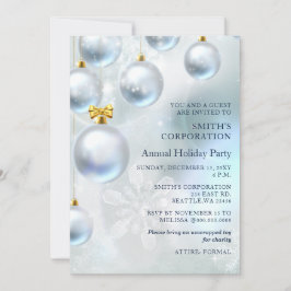 フェスティバルブルークリスマス企業のホリデーパーティー 招待状