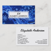 フェスティバルブルースノーフレークウィンタービジネスカード 名刺 (正面/裏面)