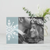 フェスティバルブルースノーフレークメリークリスマスフォト シーズンカード (スタンド正面)