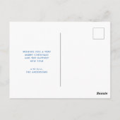 フェスティバルブルーバッファロープレイド写真独身のクリスマス ポストカード (裏面)