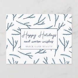 フェスティバルブルービジネスハッピーホリデイズ シーズンポストカード