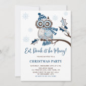 フェスティバルブルーフクロウ植物性クリスマスパーティー 招待状 (正面)