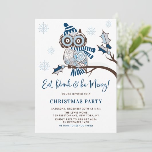フェスティバルブルーフクロウ植物性クリスマスパーティー 招待状 (スタンド正面)