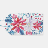 フェスティバルブルーフローラクリスマスプレゼントラベル ギフトタグ (裏面横)