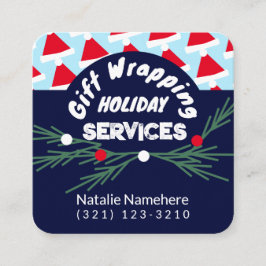 フェスティバルブルーモダンプロフェッショナルギフトラップサービス スクエア名刺