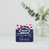 フェスティバルブルーモダンプロフェッショナルギフトラップサービス スクエア名刺 (スタンド正面)