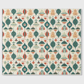 フェスティバルブルーレッドオーナメント幾何学中世紀 ラッピングペーパー (フラット)