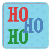 フェスティバルブルー水玉模様ホリデーギフトラベルステッカー