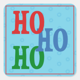 フェスティバルブルー水玉模様ホリデーギフトラベルステッカー スクエアシール