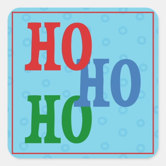 フェスティバルブルー水玉模様ホリデーギフトラベルステッカー スクエアシール (正面)