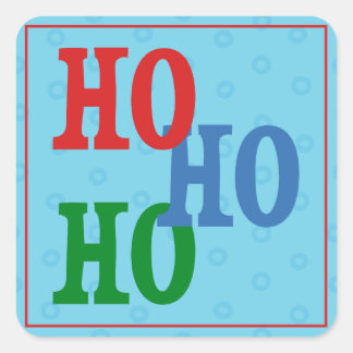 フェスティバルブルー水玉模様ホリデーギフトラベルステッカー スクエアシール