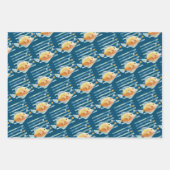 フェスティバルブルー&イエロー熱帯魚コーディネート ラッピングペーパーシート (正面3)