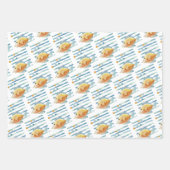 フェスティバルブルー&イエロー熱帯魚コーディネート ラッピングペーパーシート (正面)