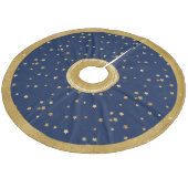 フェスティバルブルー&金ゴールドスタークリスマスツリースカート フリース ツリースカート (アングル)