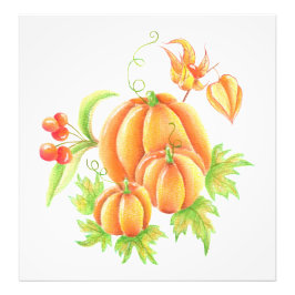 フェスティバルブーケとカボチャ フォトプリント