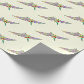 フェスティバルプテロダクティルカラフル ラッピングペーパー (角)