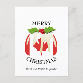 フェスティバルプディングCANADA国旗のクリスマスポストカード ポストカード