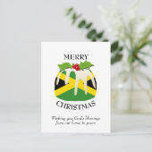 フェスティバルプディングJAMAICA国旗のクリスマスポストカード ポストカード (スタンド正面)