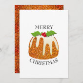 フェスティバルプリンとオレンジグリッタークリスマス シーズンカード (正面/裏面)
