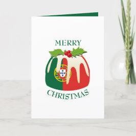 フェスティバルプリンとポルトガル国旗のクリスマス シーズンカード