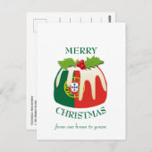 フェスティバルプリンとポルトガル国旗のクリスマス ポストカード (正面/裏面)