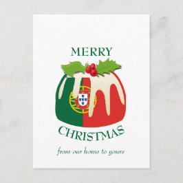 フェスティバルプリンとポルトガル国旗のクリスマス ポストカード