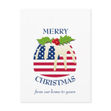 フェスティバルプリンと愛国的なアメリカ国旗のクリスマス