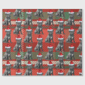 フェスティバルプレイドケーンコルソサンタドッグクリスマス ラッピングペーパー (フラット)