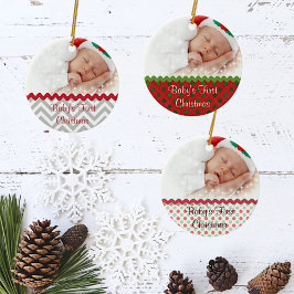 フェスティバルベビーの初めてのクリスマスフォトオーナメント セラミックオーナメント