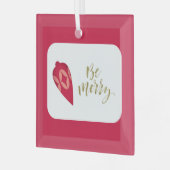 フェスティバルベリーカラーオーナメントBe メリー ガラスオーナメント (正面左)