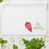 フェスティバルベリーカラーオーナメントBe メリー キッチンタオル (折り畳み)