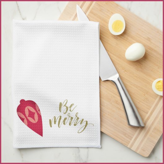 フェスティバルベリーカラーオーナメントBe メリー キッチンタオル