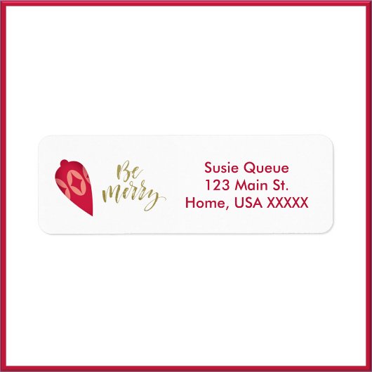 フェスティバルベリーカラーオーナメントBe メリー ラベル