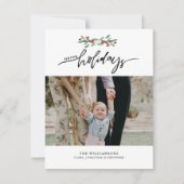 フェスティバルベリーハンドレターハッピーホリデーズフォト シーズンカード (正面)