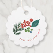 フェスティバルベリー伝統的グリーン&レッドクリスマス フェイバータグ (正面)